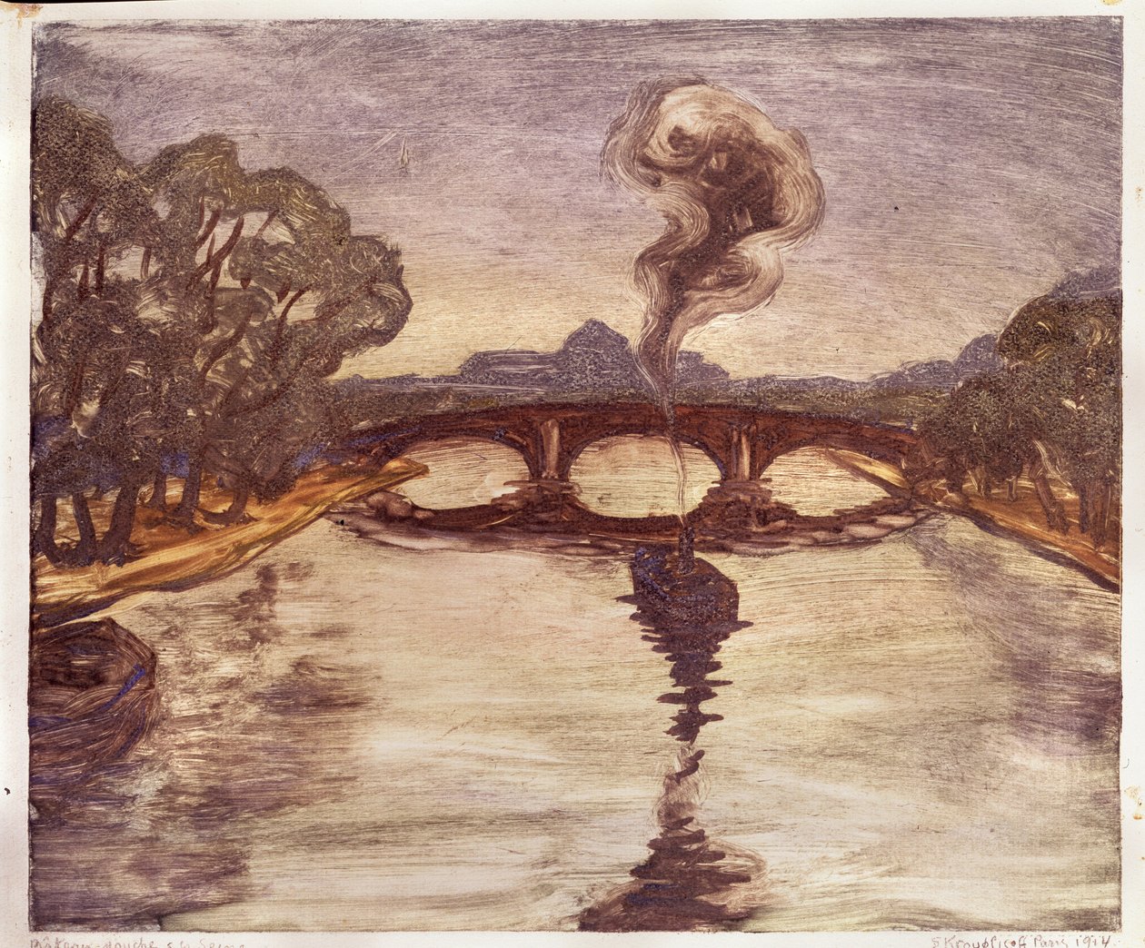 Egy hajó a Szajnán, 1914 alkotó: Yelisaveta Sergeyevna Kruglikova