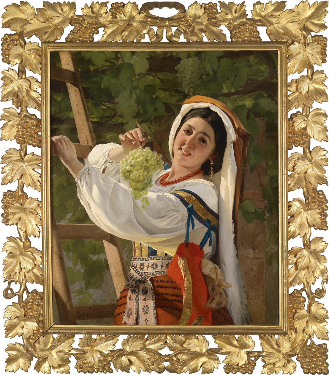 Egy nevető lány dél-olasz ruhában, 1857 alkotó: Yevgraf Semyonovich Sorokin
