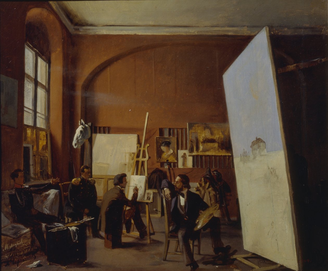 Vaszilij Makszutov gróf festő műterme, 1858 alkotó: Yevgraf Semyonovich Sorokin