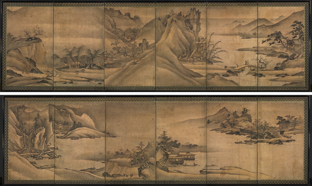 A négy évszak tája alkotó: Yi Sumun (Korean, b. c. 1404)
