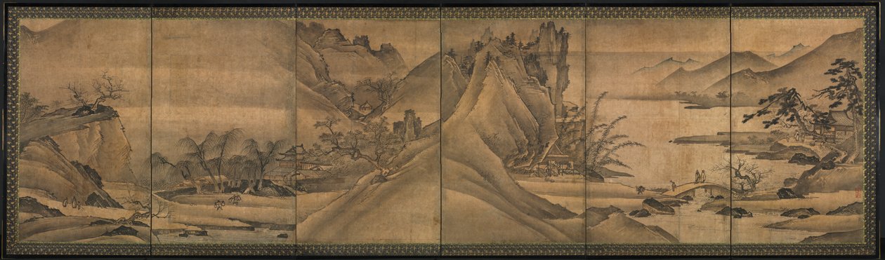 A négy évszak tája alkotó: Yi Sumun (Korean, b. c. 1404)