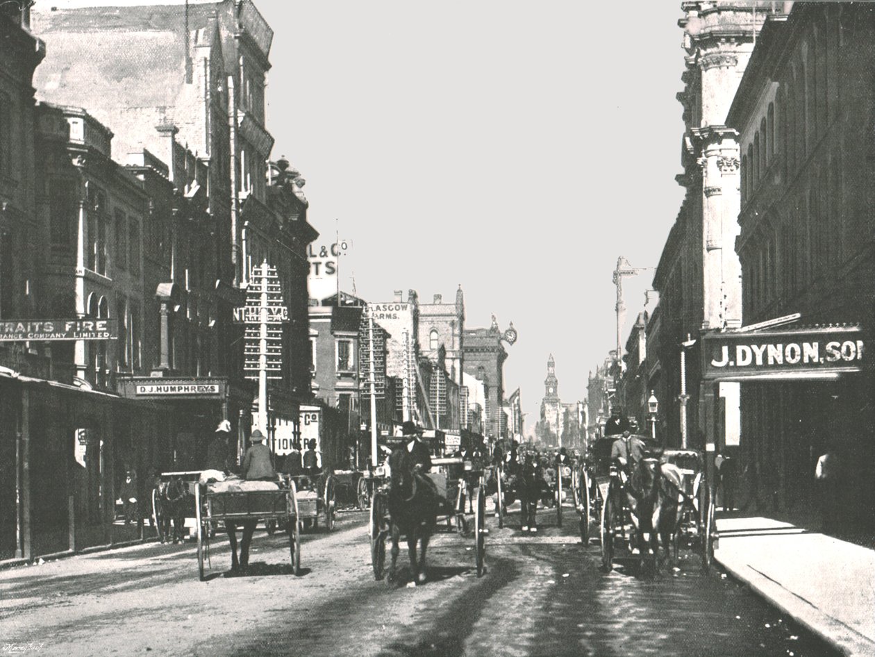 George Street, Sydney, Ausztrália, 1895. alkotó: York and Son