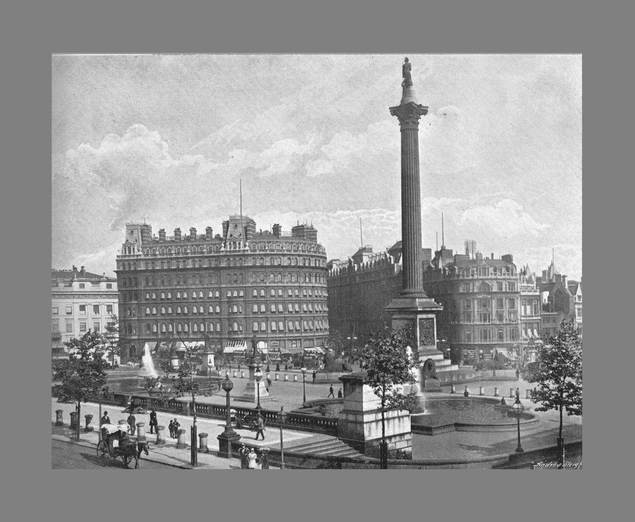 Trafalgar Square, London, 1900 alkotó: York and Son