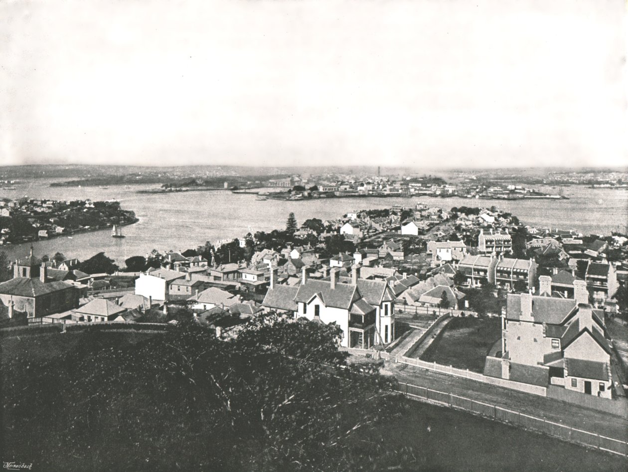 Kilátás az északi partról, Sydney, Ausztrália, 1895. alkotó: York and Son