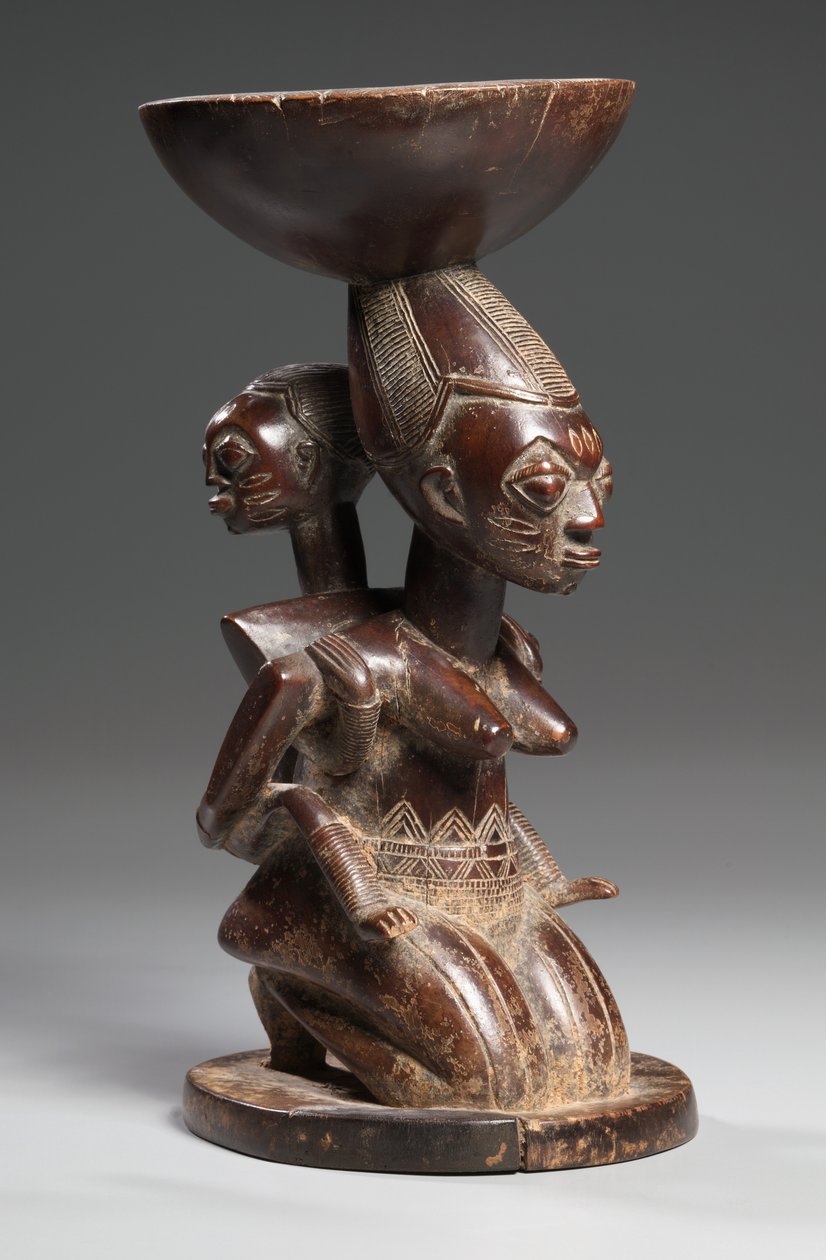 Anya-gyermek kariatida hajó, 1800-as évek közepe-vége alkotó: Yoruba Culture