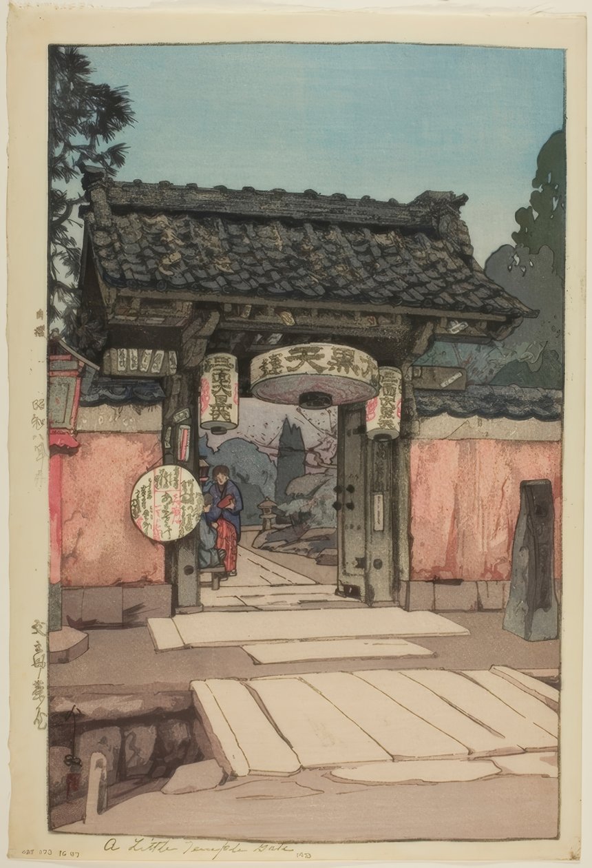 Egy kis templomkapu alkotó: Yoshida Hiroshi