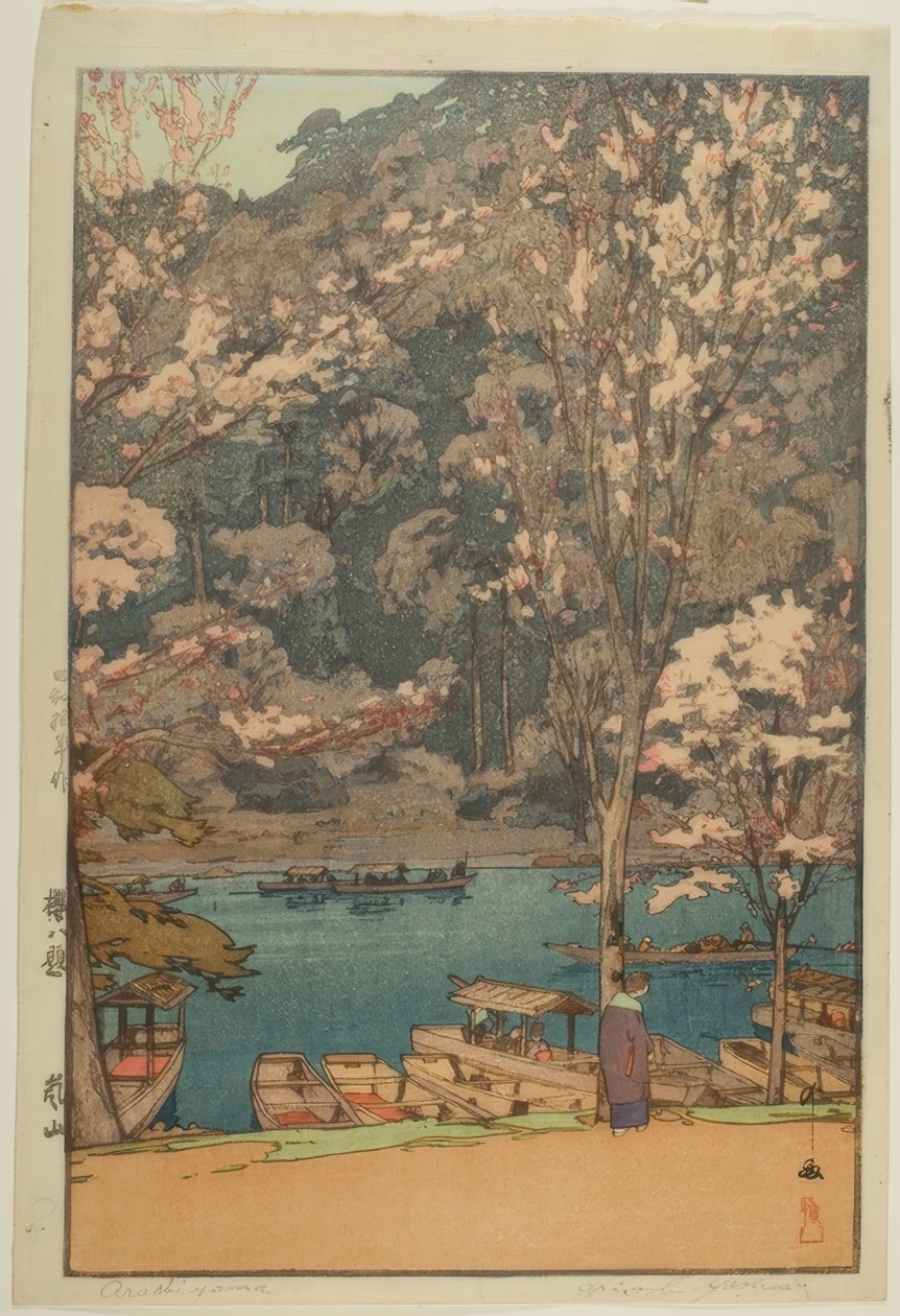 Arashiyama, a "Cseresznyevirágok nyolc jelenete" sorozatból alkotó: Yoshida Hiroshi