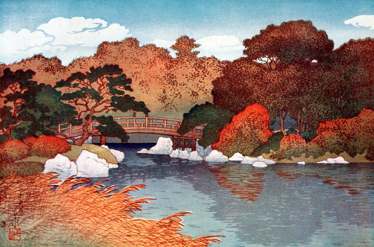 Ősz a százvirágos kertben Muko-Jimában, 1900-1950. alkotó: Yoshida Hiroshi