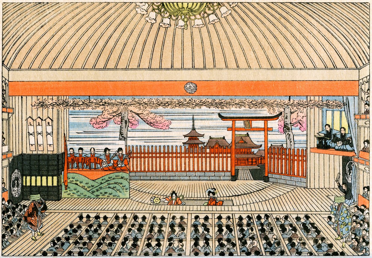 Hagyományos japán színház: a Kaboukiza, Tokió fő színházának színpada forgó platformjával alkotó: Yoshimune Arai