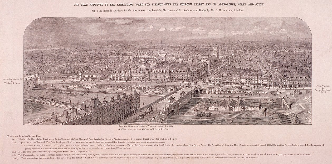 Holborn Viadukt, London, 1865 alkotó: Young