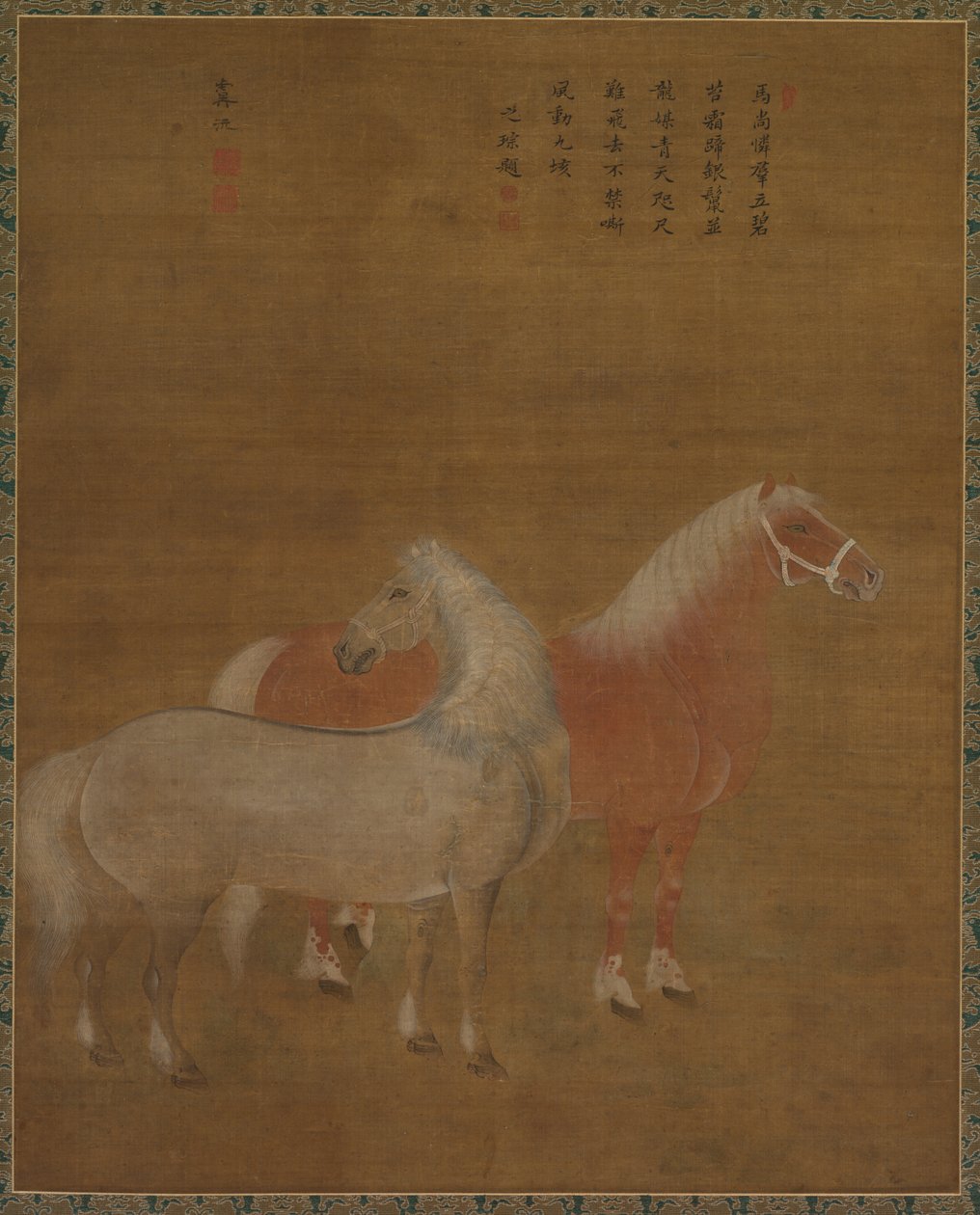 Két ló, 1644-1911. alkotó: Yu Yuan