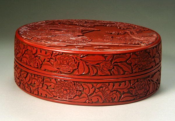 Faragott, kör alakú cinóber doboz és borító (lakkozott fa) (lásd még: 272181 és 272182) alkotó: Yuan Dynasty Chinese School
