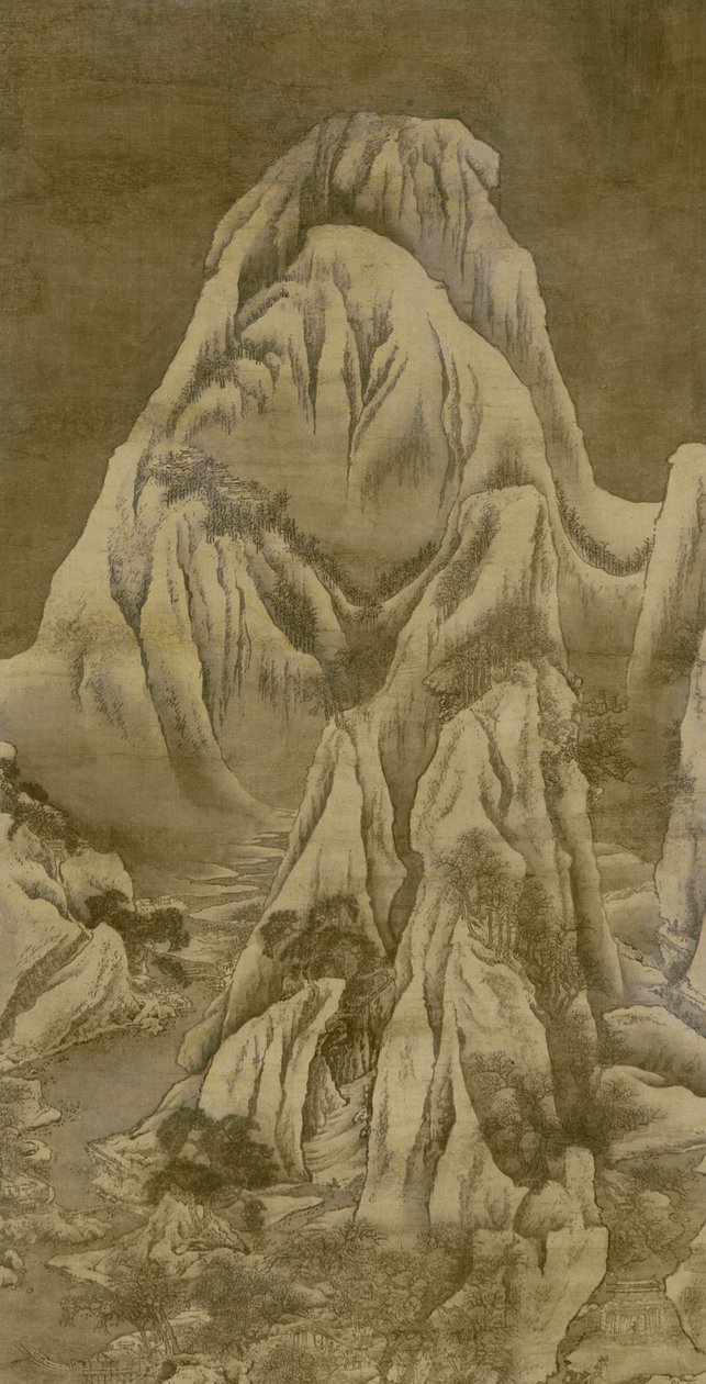 Téli táj, Qing-dinasztia (tinta és szín a selyemen) alkotó: Yuan Jiang