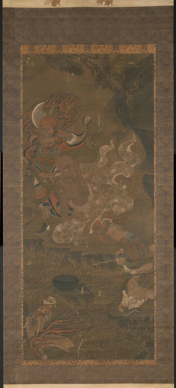 Arhat megzabolázza a sárkányt alkotó: Yuan dynasty Chinese
