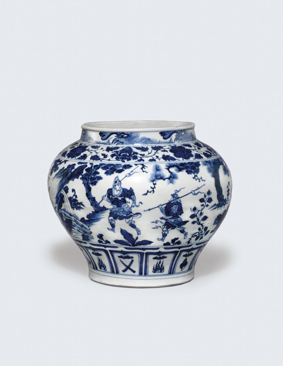 Egy kivételesen ritka és fontos kék-fehér tégely, a Guan alkotó: Yuan Dynasty Chinese School