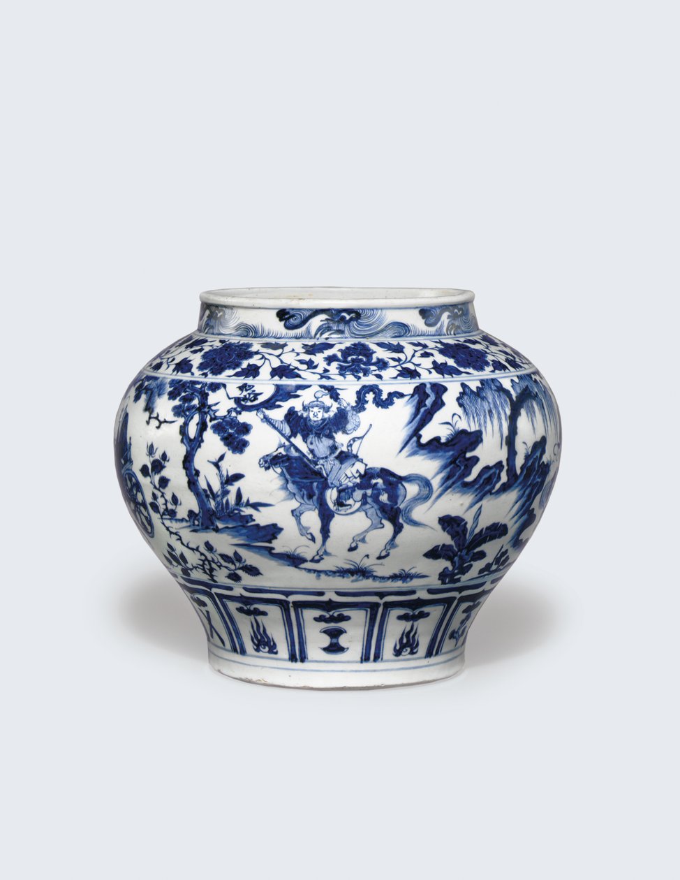 Egy kivételesen ritka és fontos kék-fehér tégely, a Guan alkotó: Yuan Dynasty Chinese School