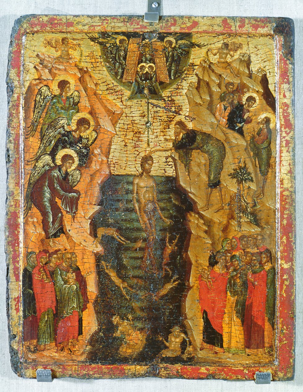 Krisztus keresztsége, szandzsákból (tempera a panelen) alkotó: Yugoslavian School
