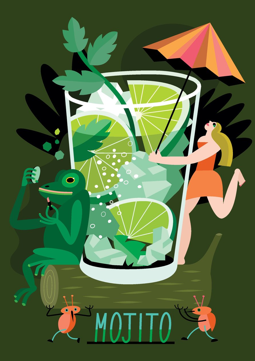 Mojito, 2017 (vektoros illusztráció) alkotó: Yulia Drobova