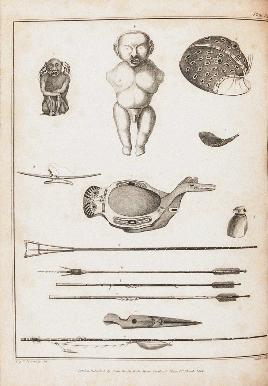 Illusztráció: Egy világ körüli utazás 1803-2006-ban, a Neva hajón, 1814 alkotó: Yuri Fyodorovich Lisyansky