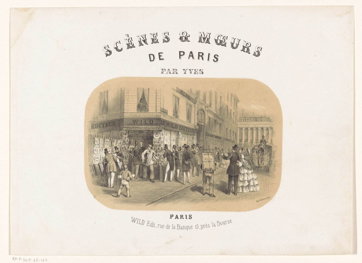 A Wild kiadó külseje Párizsban Scenes & moeurs de Paris (sorozat címe a tárgyon) alkotó: Yves