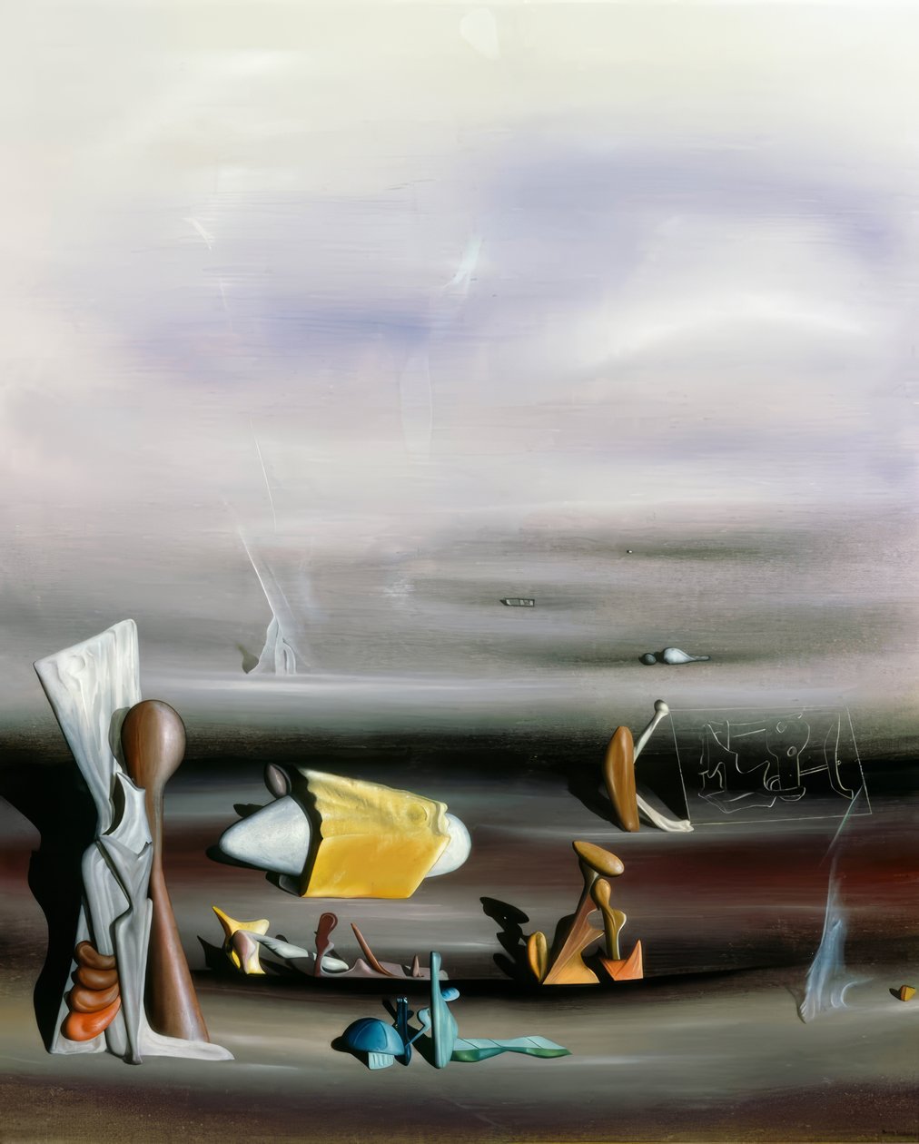 Építés és rombolás alkotó: Yves Tanguy