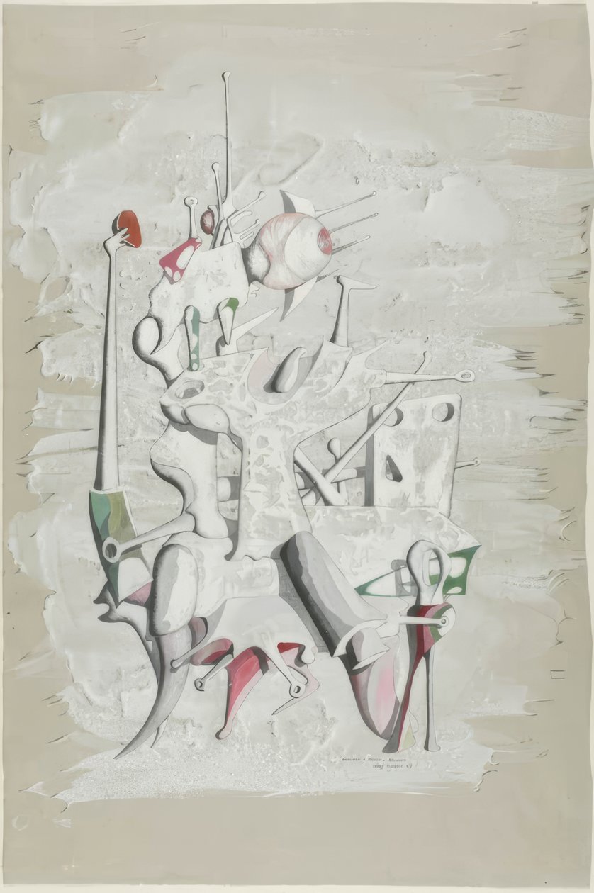 Tisztelgés Marcel Duchamp előtt (előlap); Konstrukció (hátlap) alkotó: Yves Tanguy