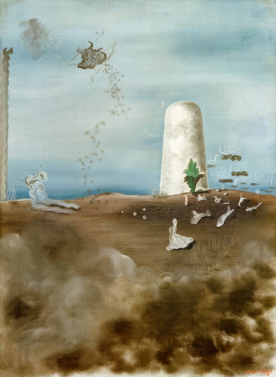 Halott, családját lesve alkotó: Yves Tanguy