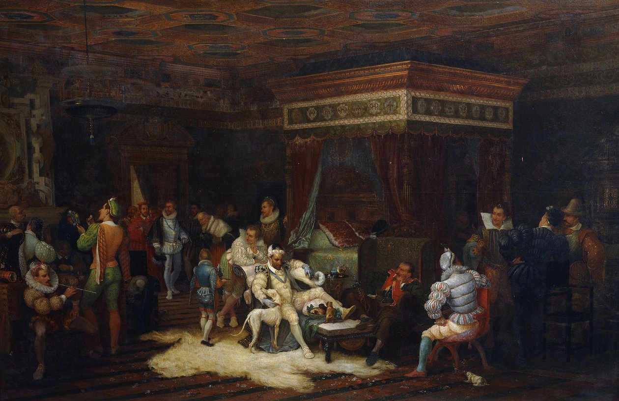 Guise herceg érkezése III. Henrik Fontainebleau-i Kamrájába, 1861 alkotó: Yves Theophile Rene Grenier de Saint