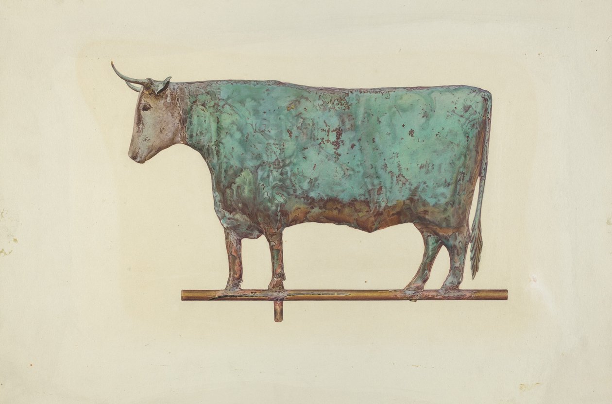 Steer Weather Vane, c. 1941. alkotó: Zabelle Missirian