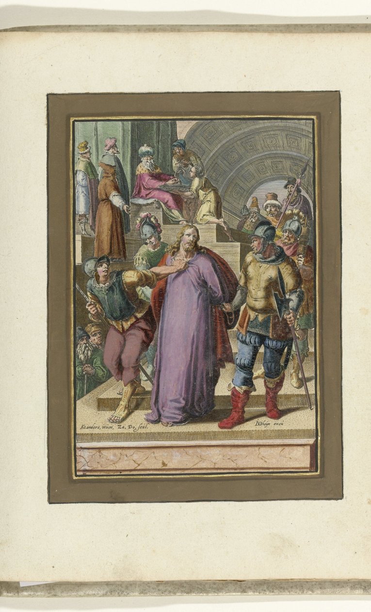 Krisztus Pilátus elé vitte Krisztus szenvedése (sorozat címe) alkotó: Zacharias Dolendo