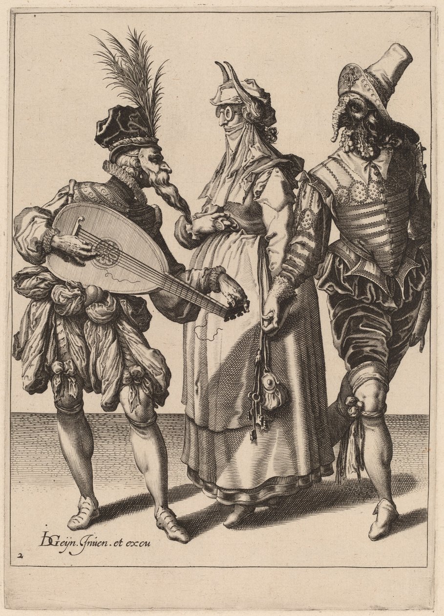 Egy lantos által megszólított pár alkotó: Zacharias Dolendo after Jacques de Gheyn II