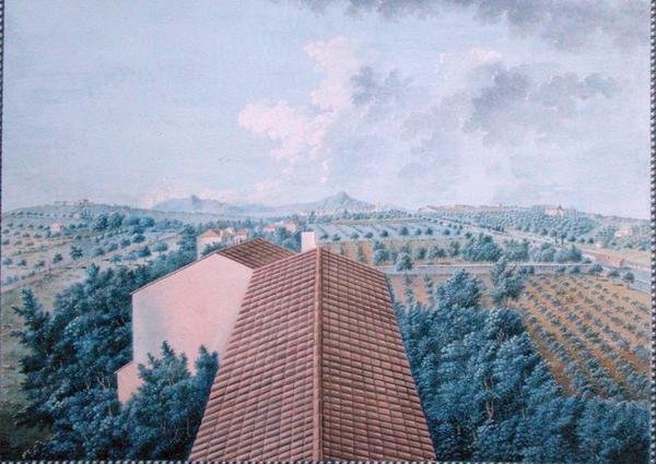 Kilátás M. Reverdit kertjére a Toulon melletti Belvedere-ből (guache papíron) alkotó: Zacharie Felix Doument