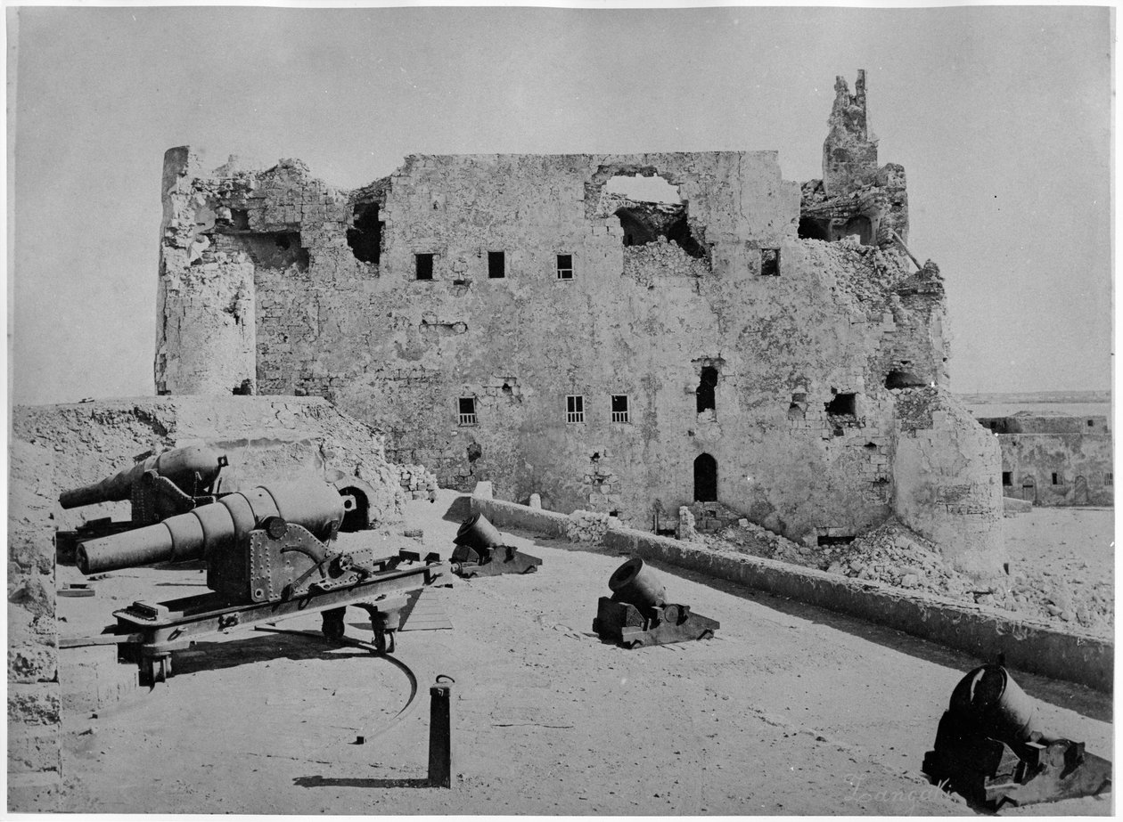 Qaitbey erődje Alexandria bombázása után, 1882 alkotó: Zangaki Brothers