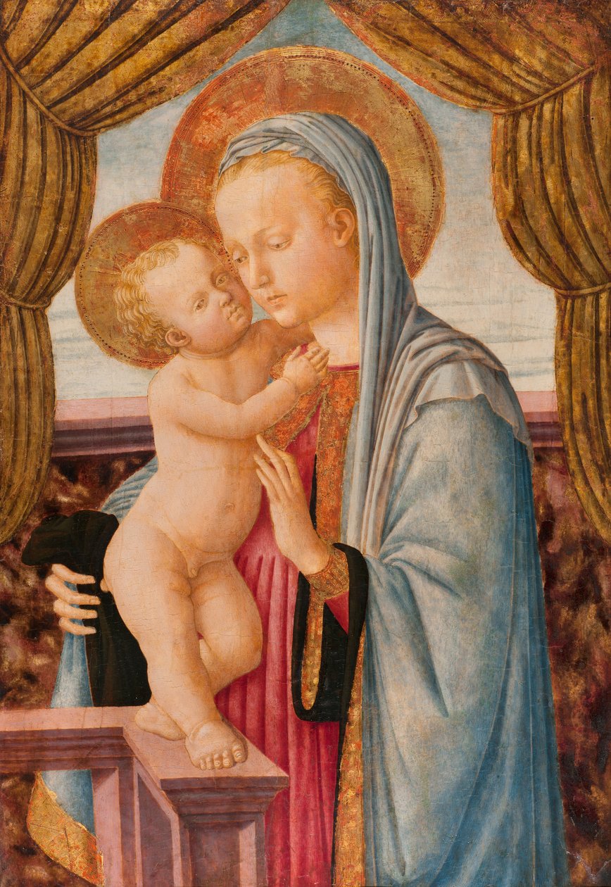Madonna a Gyermek Jézussal (tempera fán) alkotó: Zanobi Machiavelli