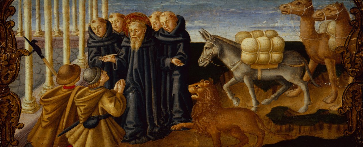 Szent Jeromos megbocsát a tolvajoknak (panel) alkotó: Zanobi Machiavelli