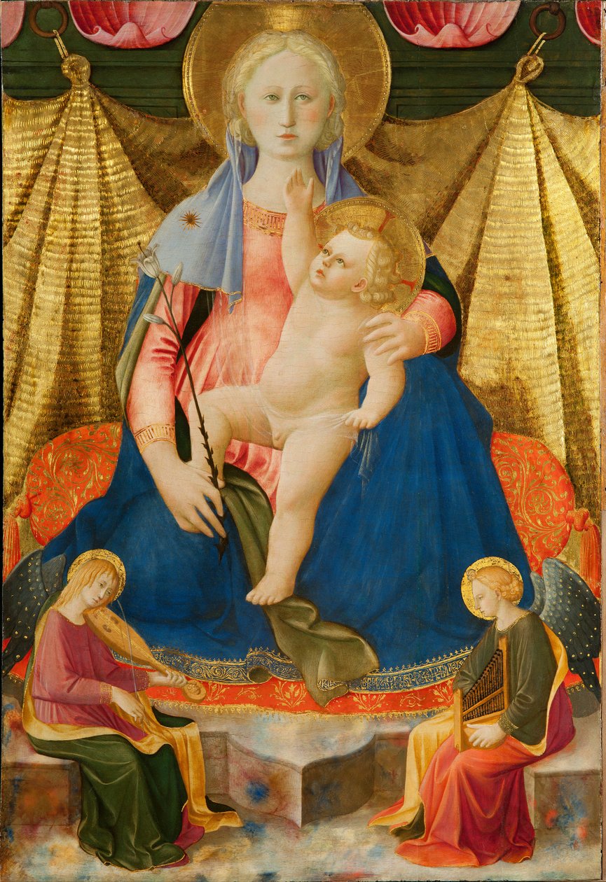 Alázat Madonna két muzsikus angyallal c. 1450 alkotó: Zanobi Strozzi