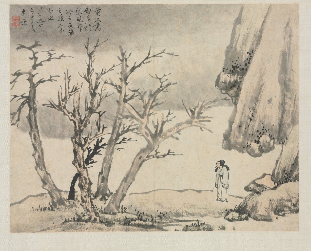 Tájalbum különféle stílusokban: Havas táj, 1684. alkotó: Zha Shibiao