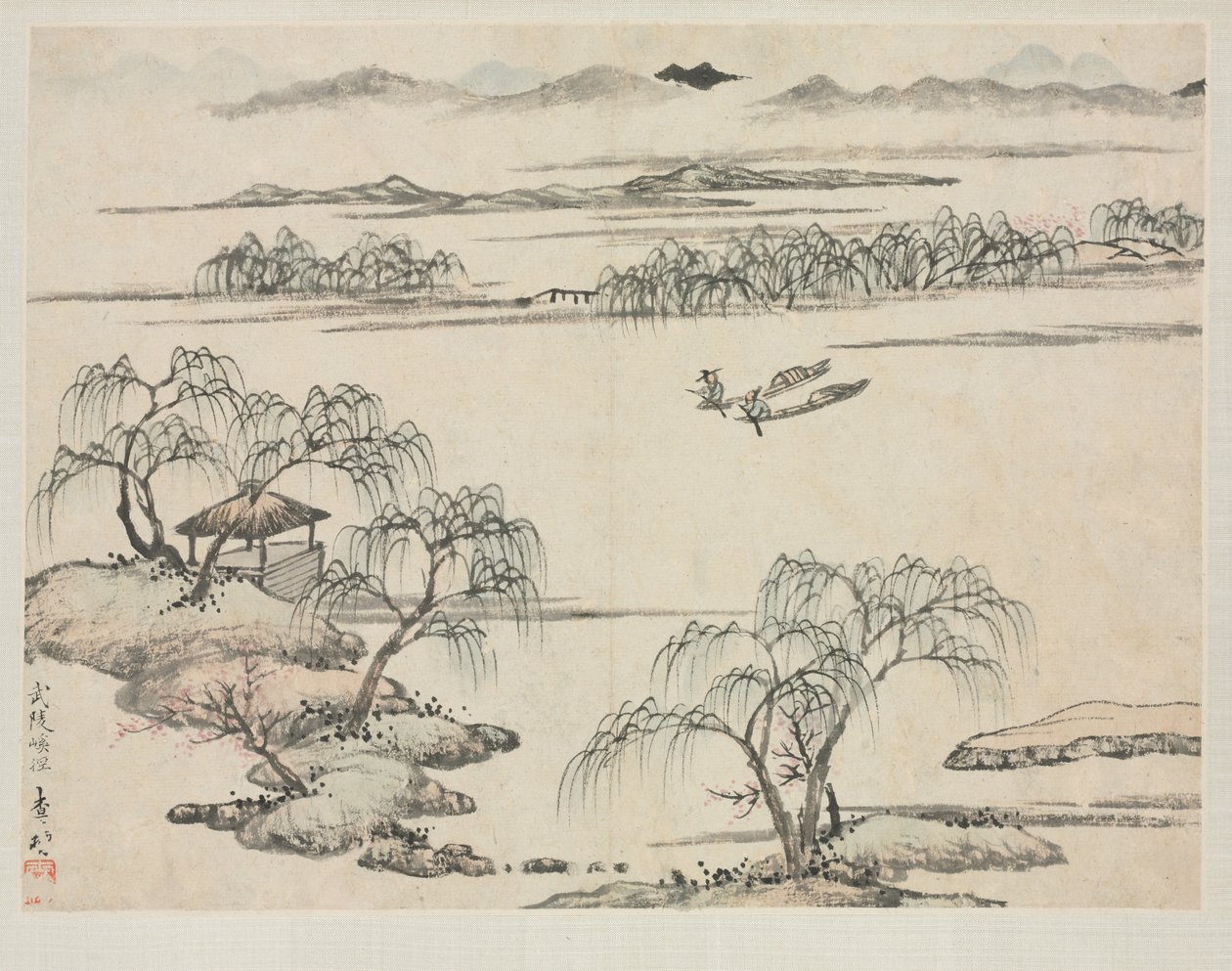 Tájképalbum különféle stílusokban: Wuling patakja alkotó: Zha Shibiao
