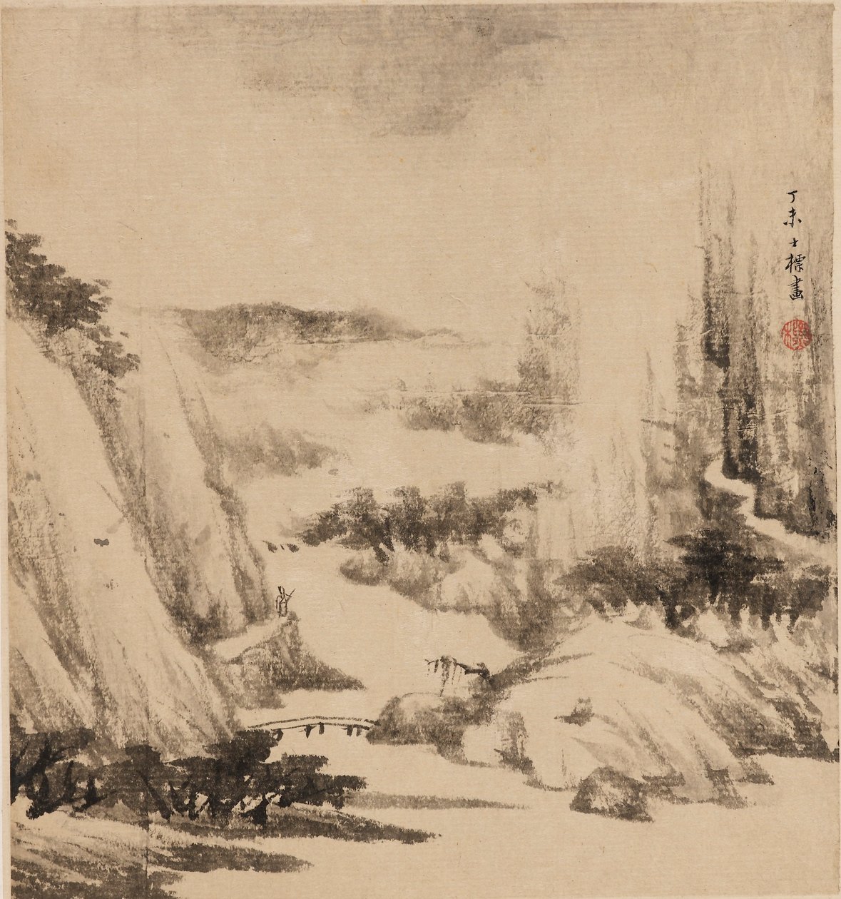 Folyami táj, 1667 alkotó: Zha Shibiao