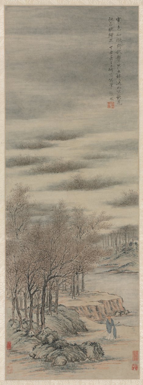 Hallgatni az ősz hangját egy ködös ligetben, 1657. alkotó: Zhang Feng