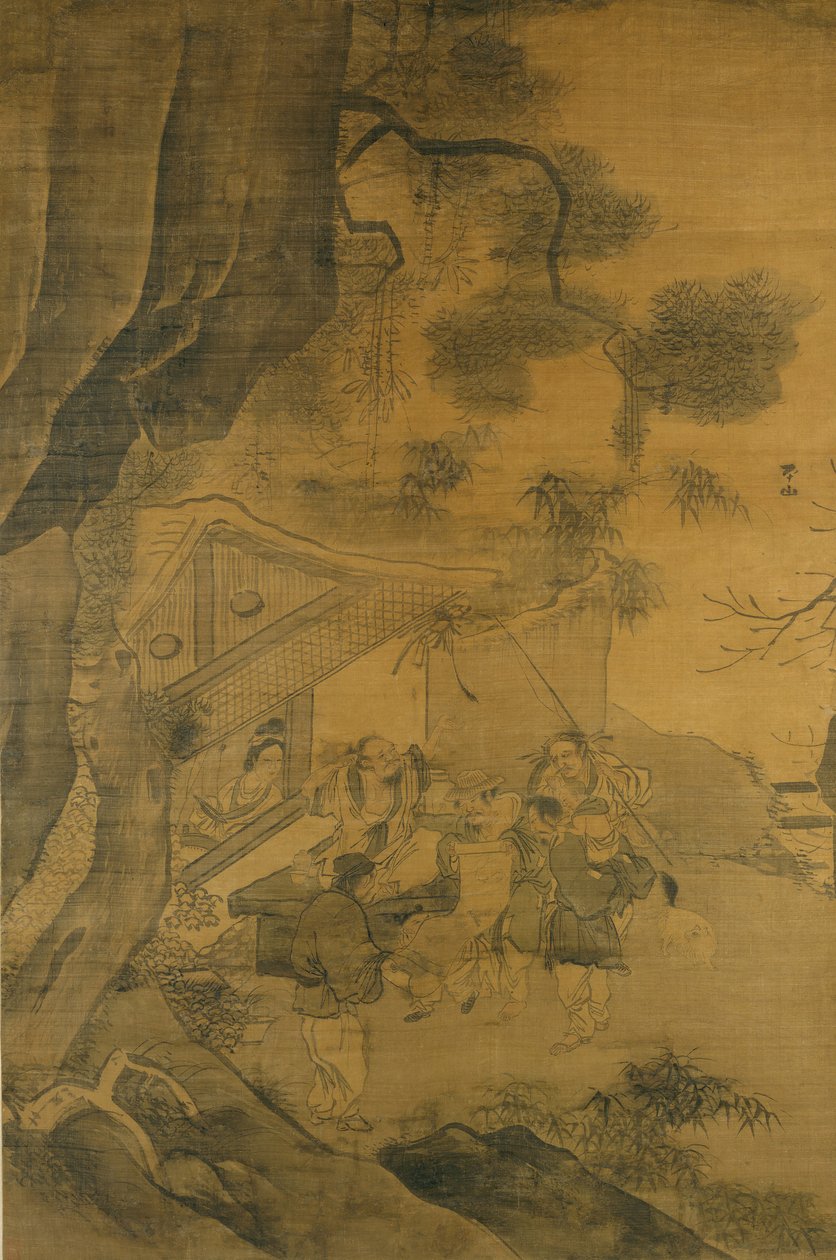Festmény tanulmányozása, 16. század. alkotó: Zhang Lu