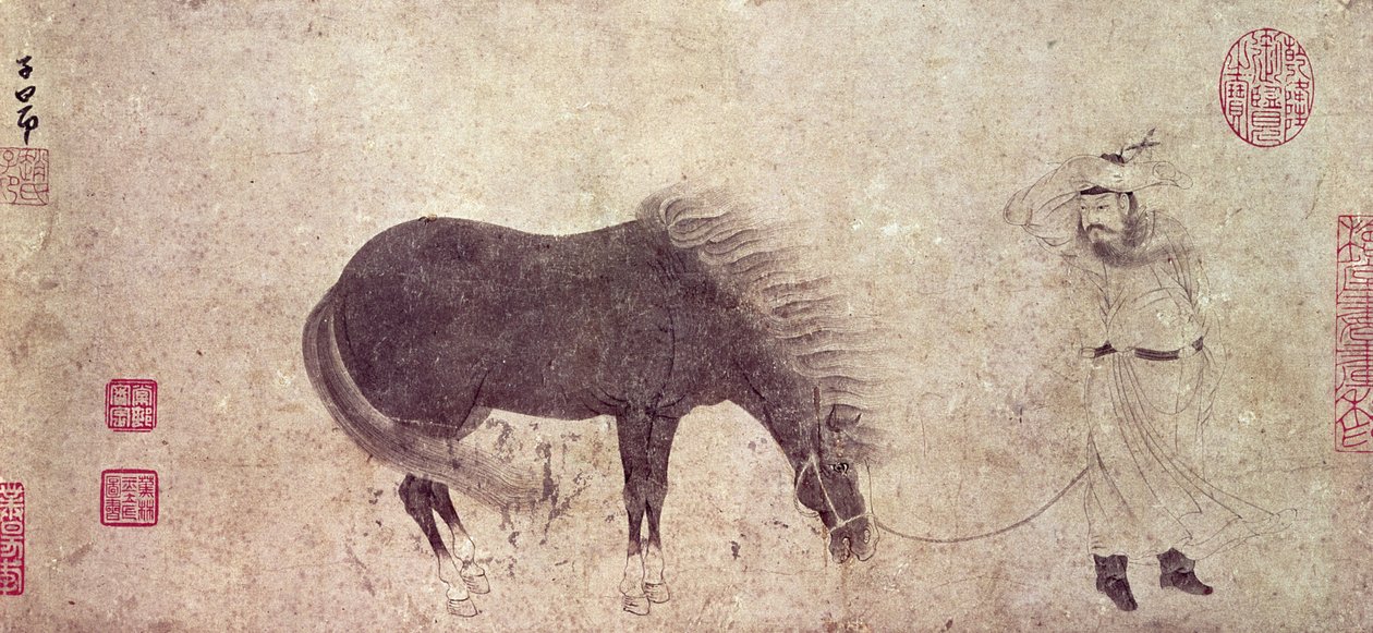 Ló és vőlegény télen (tinta papíron) alkotó: Zhao Mengfu Chao Meng Fu or