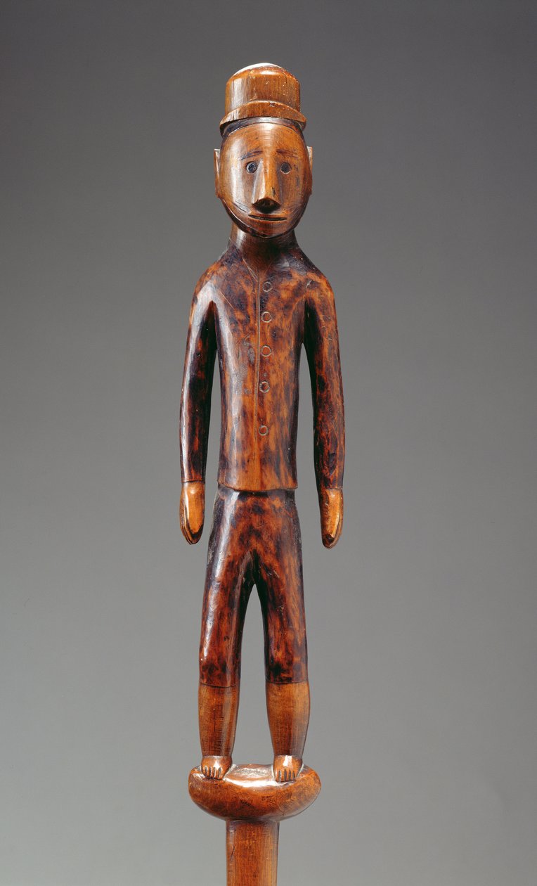 Személyzet faragott figurával (fa) alkotó: Zulu