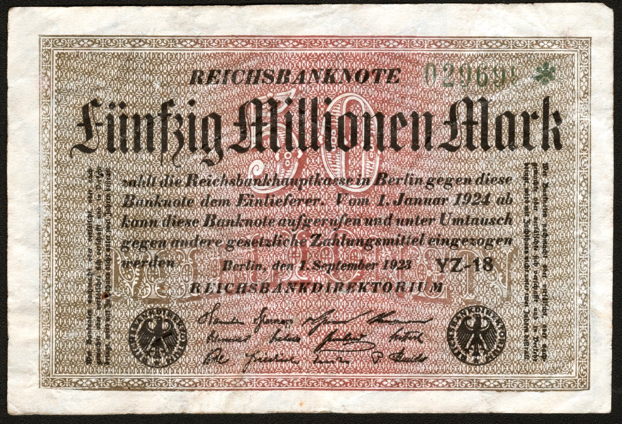 50 millió márkás bankjegy, Németország alkotó: . .