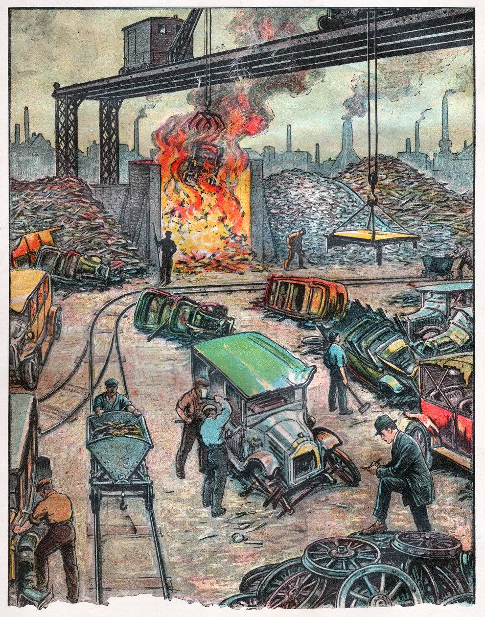 Autóletöltés az USA-ban. 1924 (illusztráció) alkotó: . .