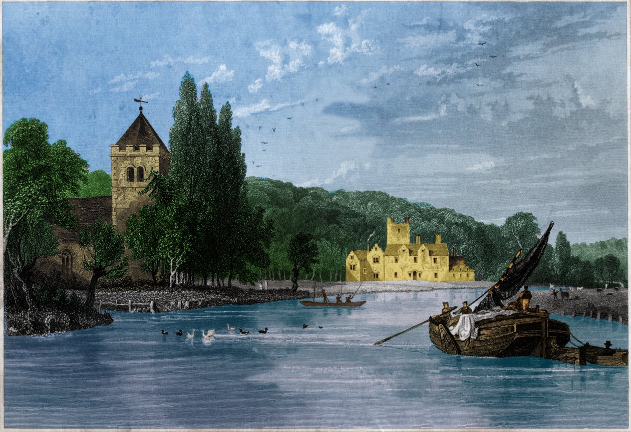 Bisham apátság, a Templomosok Parancsnoksága, Berkshire grófja. kb 1850 (metszet) alkotó: . .