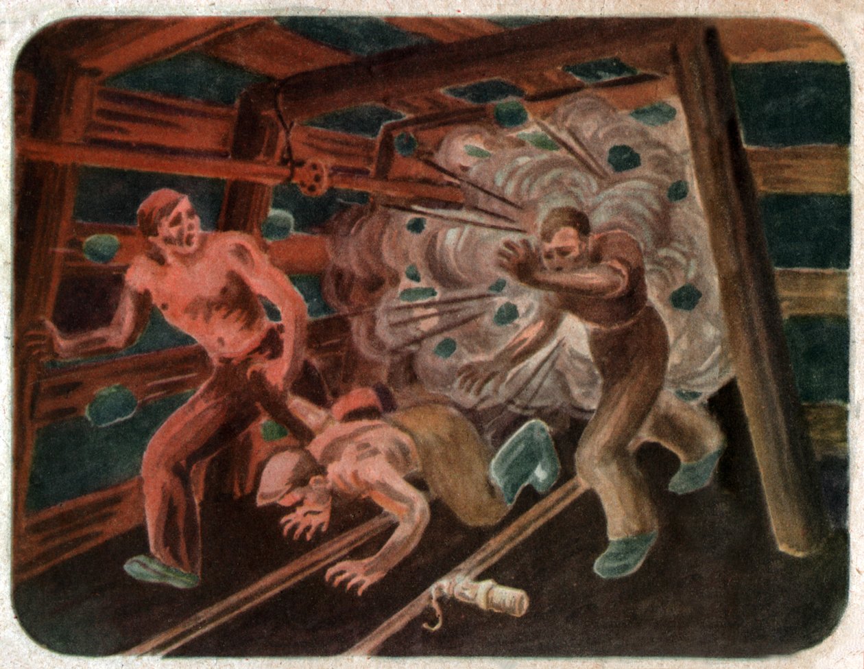 Baleset egy bányában, 1950 körül alkotó: . .