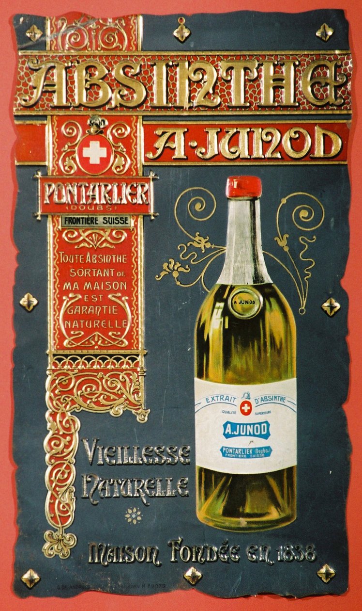 Az Absinthe Junod hirdetése, 1900 alkotó: Frederick (attr. to) Barnard