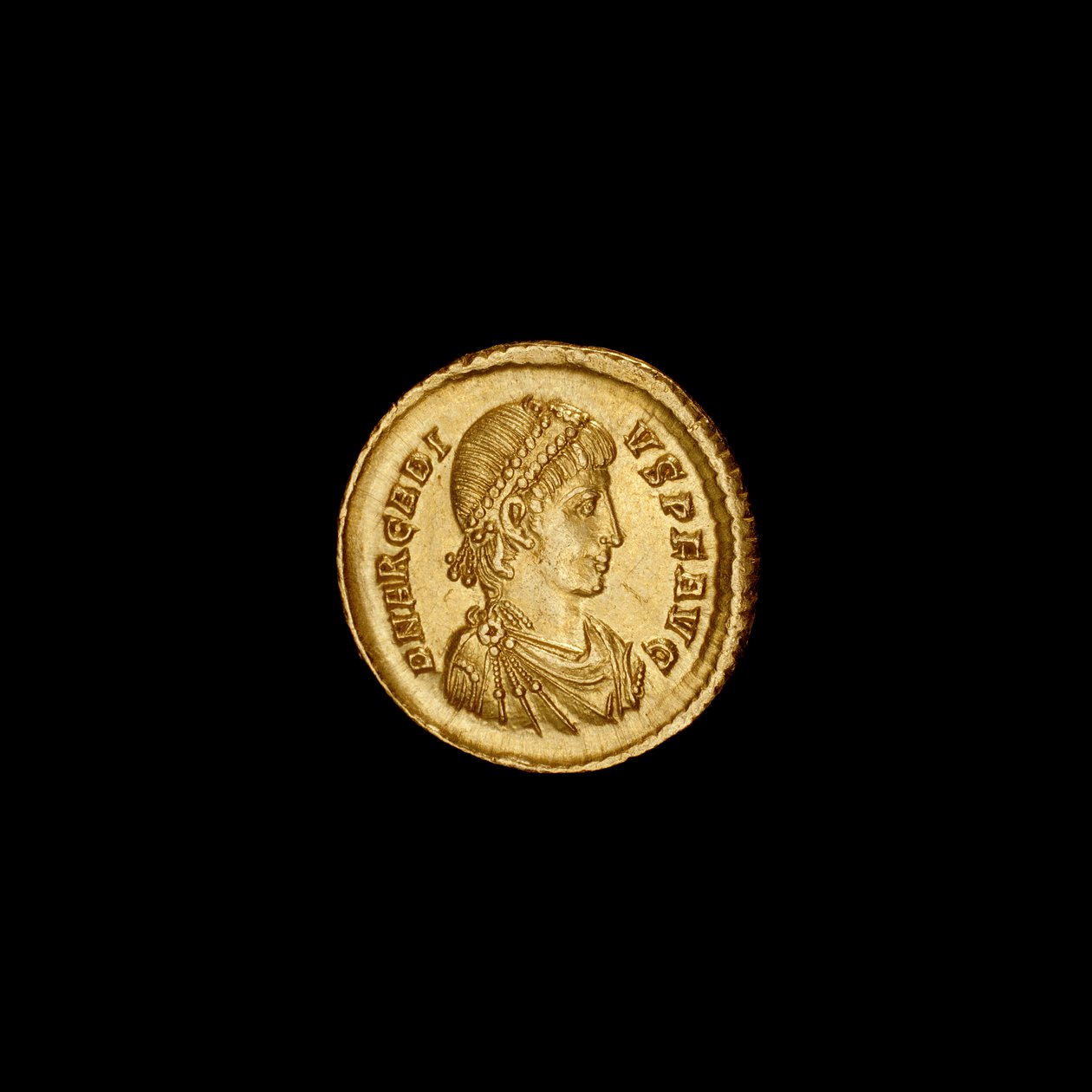 Ókori konstantinápolyi érme Arcadiust ábrázolva, i.sz. 383-408 (fotó) alkotó: Hippolyte Lalaise Devéria