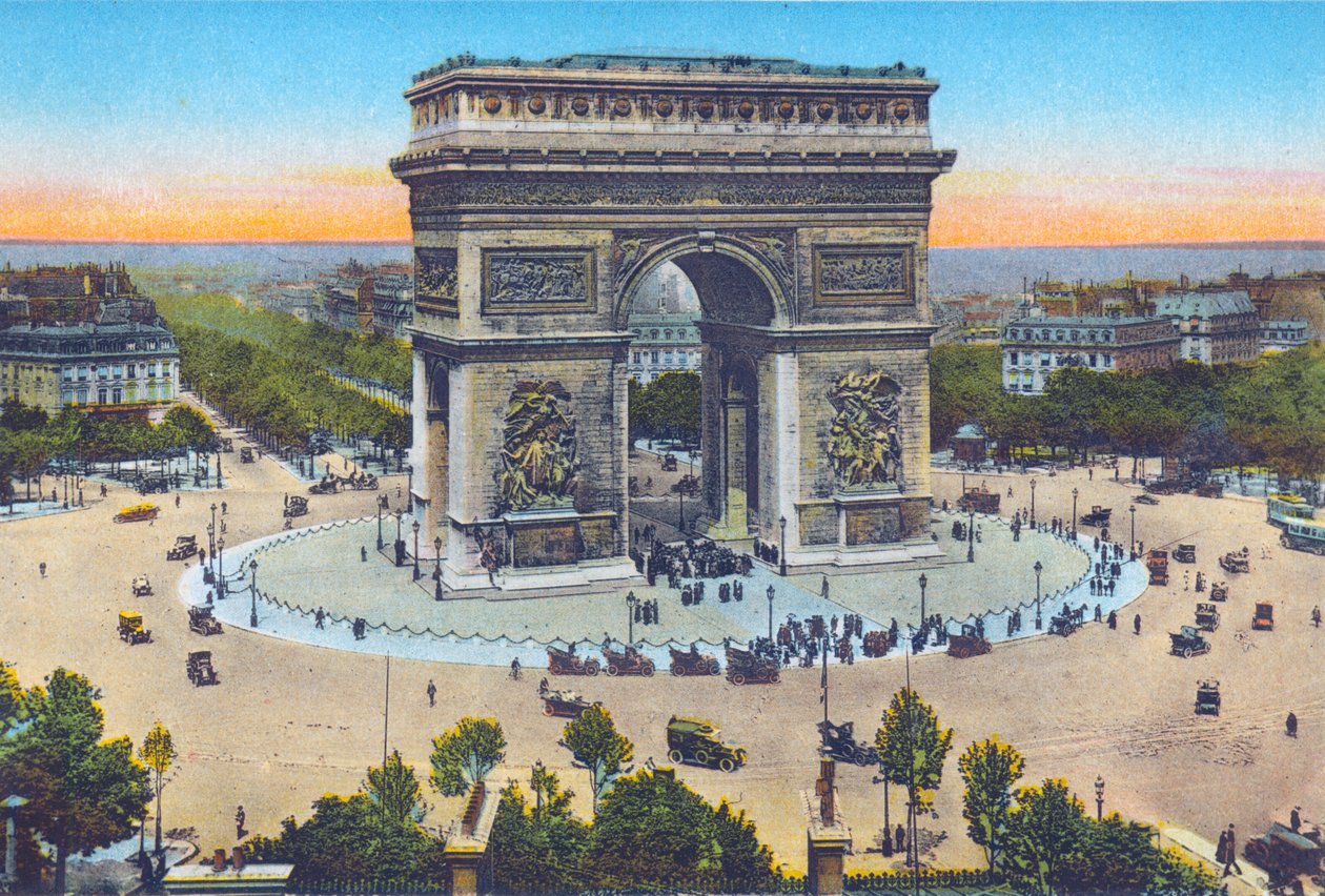 Diadalív a "Souvenirs De Paris - Monuments Seen in Colors" című filmből (színes litho) alkotó: Hippolyte Lalaise Devéria